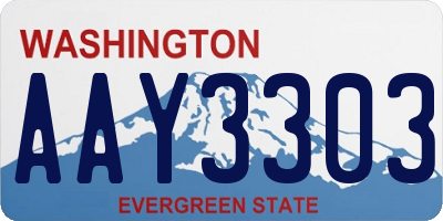 WA license plate AAY3303