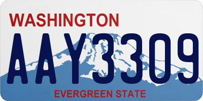 WA license plate AAY3309