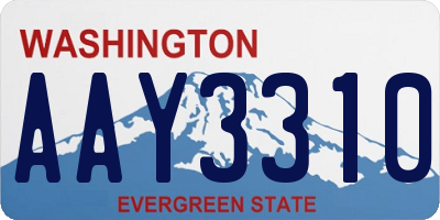 WA license plate AAY3310