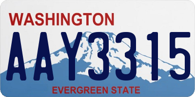 WA license plate AAY3315