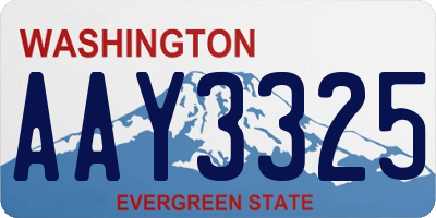 WA license plate AAY3325