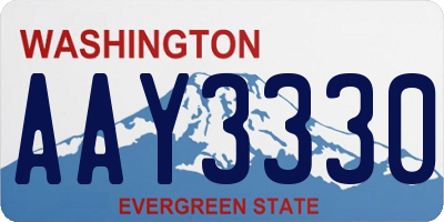 WA license plate AAY3330