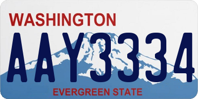 WA license plate AAY3334