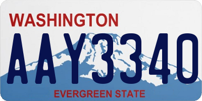 WA license plate AAY3340