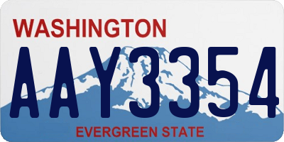WA license plate AAY3354