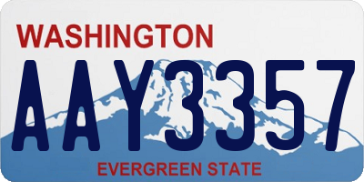 WA license plate AAY3357