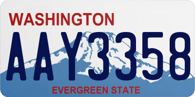 WA license plate AAY3358