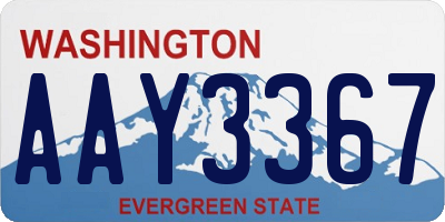 WA license plate AAY3367