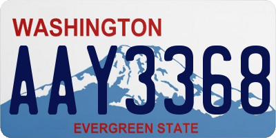 WA license plate AAY3368