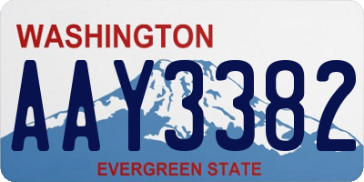 WA license plate AAY3382