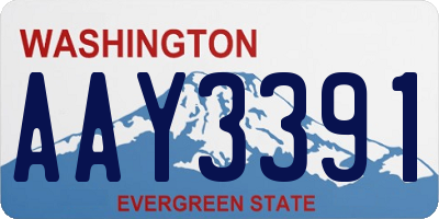 WA license plate AAY3391