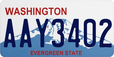 WA license plate AAY3402