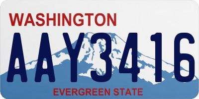 WA license plate AAY3416