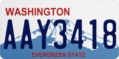 WA license plate AAY3418