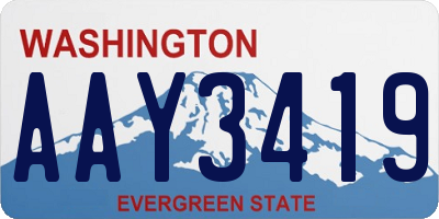 WA license plate AAY3419