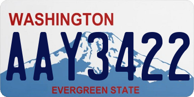 WA license plate AAY3422