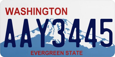 WA license plate AAY3445