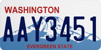 WA license plate AAY3451