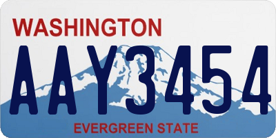 WA license plate AAY3454
