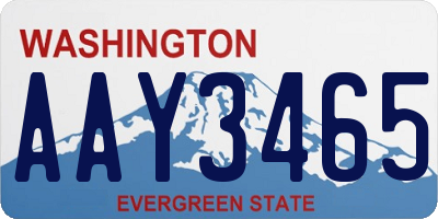 WA license plate AAY3465