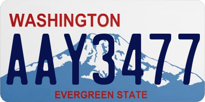 WA license plate AAY3477