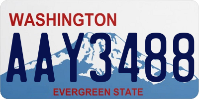WA license plate AAY3488