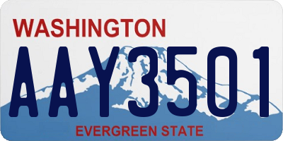 WA license plate AAY3501