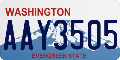 WA license plate AAY3505