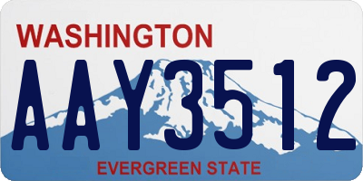 WA license plate AAY3512