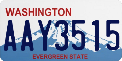WA license plate AAY3515