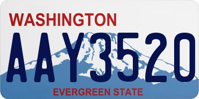 WA license plate AAY3520