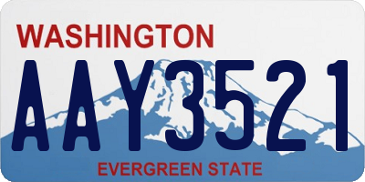 WA license plate AAY3521