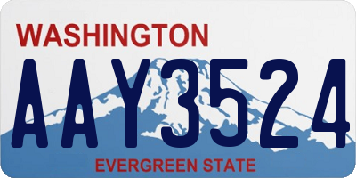 WA license plate AAY3524