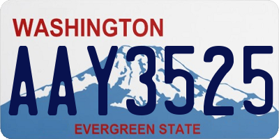 WA license plate AAY3525