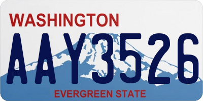 WA license plate AAY3526