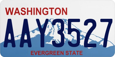WA license plate AAY3527