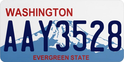 WA license plate AAY3528