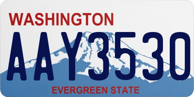 WA license plate AAY3530