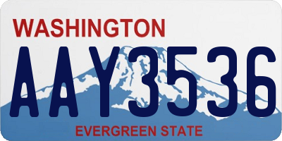 WA license plate AAY3536