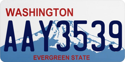 WA license plate AAY3539