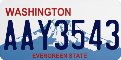 WA license plate AAY3543