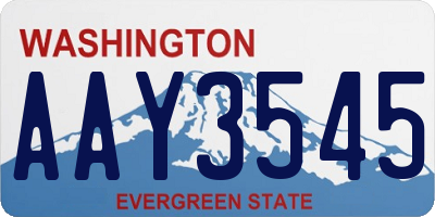 WA license plate AAY3545