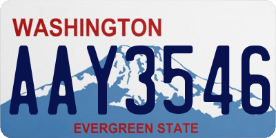 WA license plate AAY3546