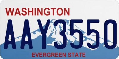 WA license plate AAY3550