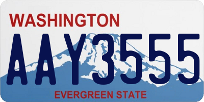 WA license plate AAY3555