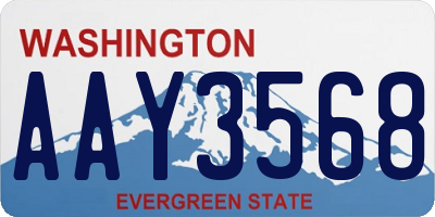 WA license plate AAY3568