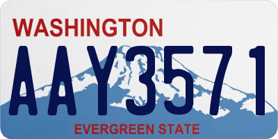 WA license plate AAY3571