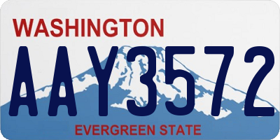 WA license plate AAY3572