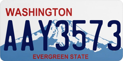 WA license plate AAY3573