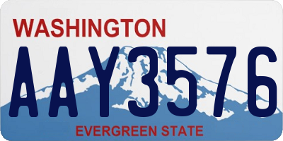 WA license plate AAY3576